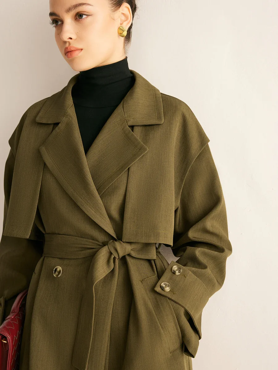 Trench-Coat Long | Persimmon | Minimaliste et Polyvalent – Image 3