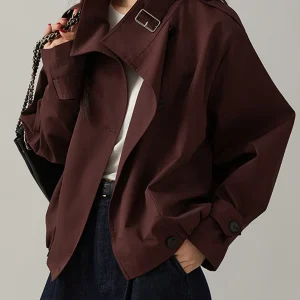 Trench Cotton Jacket | Bordeaux | Casual and Modern