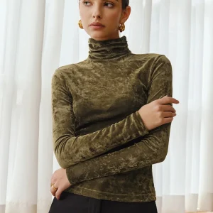 Top Velours Col Roulé | Cotton | Elegant, Soft and Structured