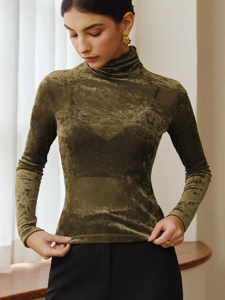 Top Velours Col Roulé | Cotton | Elegant, Soft and Structured – Image 4