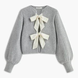 Lea - Cardigan Nœuds Satin | Maille | Chic & Confortable