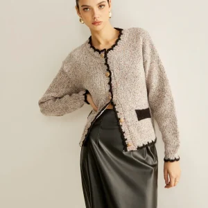Victoria - Cardigan Tweed | Boutons Dorés | Chic & Élégant