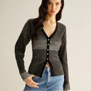 Cardigan à Rayures Dégradées | Coupe Cintrée | Léger et Moderne