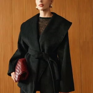 Belted Coat | Black | Elegant and Structured