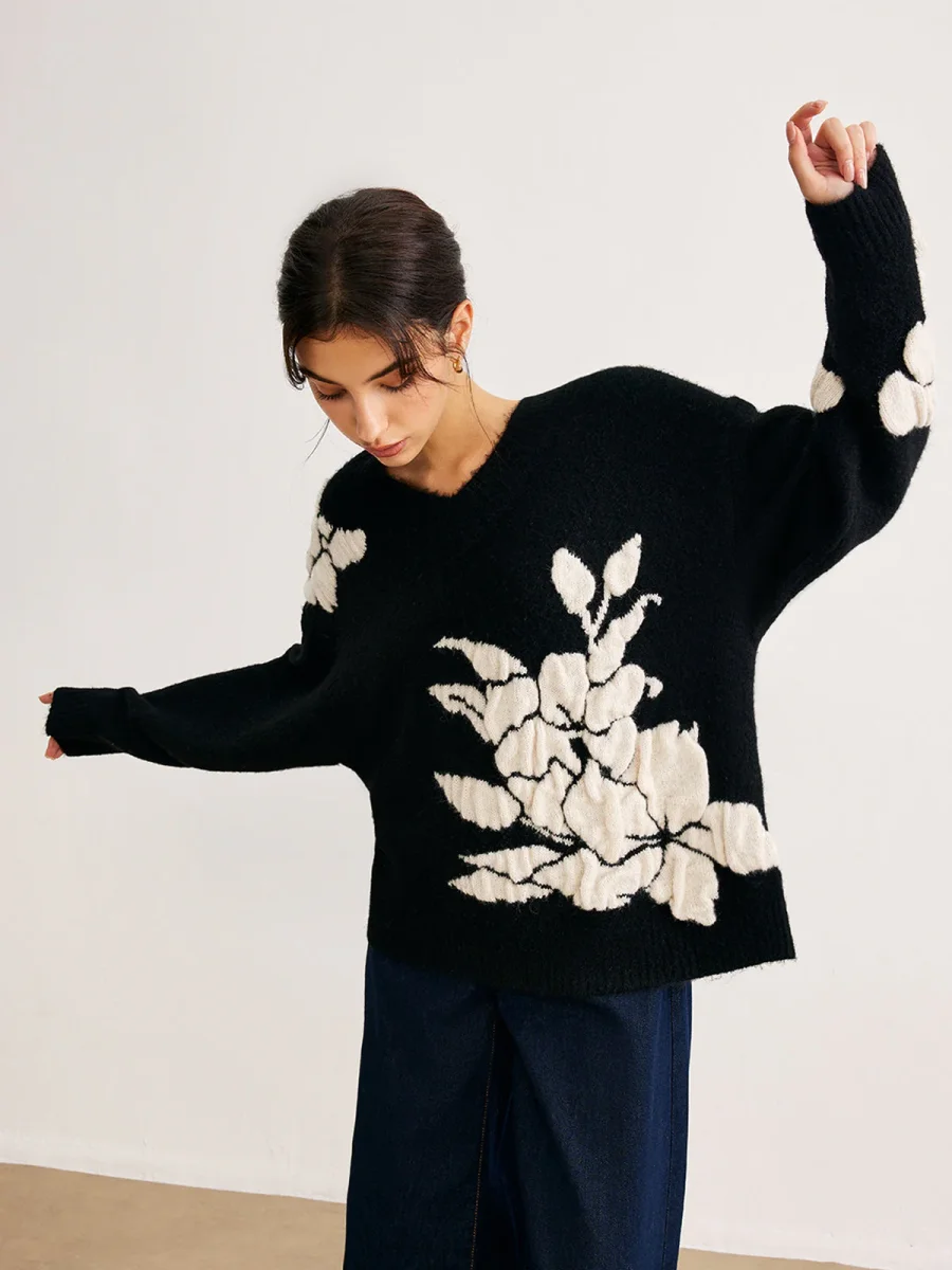 Flora - Pull Oversize | Motif Floral | Doux et Tendance – Image 3
