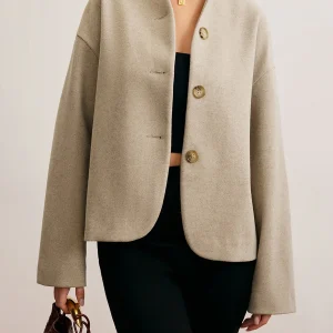 Veste Courte Minimaliste | Col Officier | Élégance Structurée