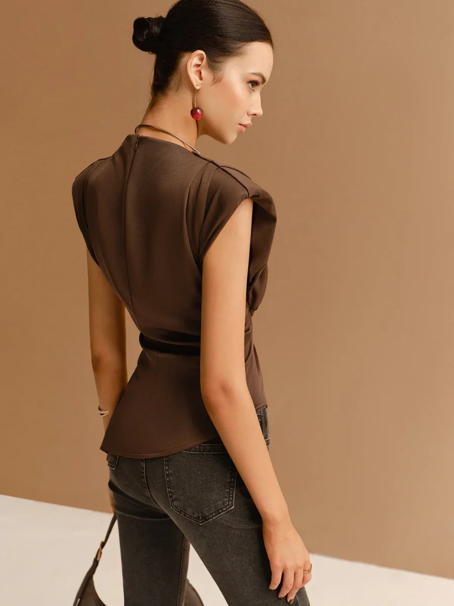 Top Chocolat | Structured Cut & Asymmetrical Bottom | Architectural Elegance – Image 8