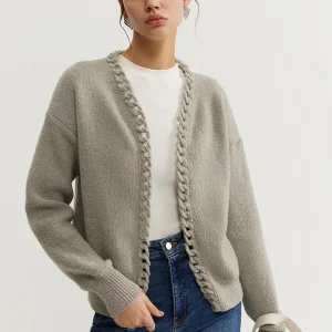Cardigan Tressé | Maille Douce | Coupe Décontractée