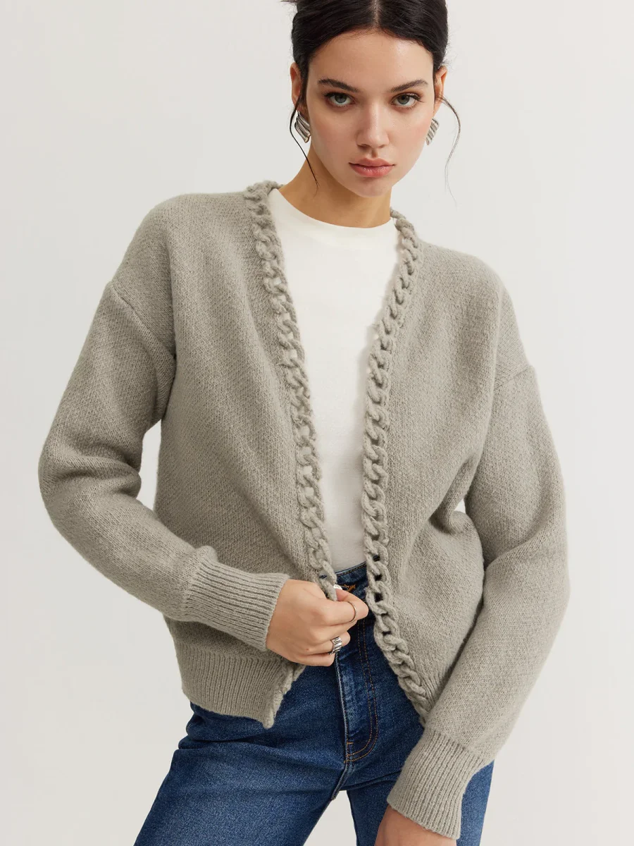 Cardigan Tressé | Maille Douce | Coupe Décontractée – Image 3