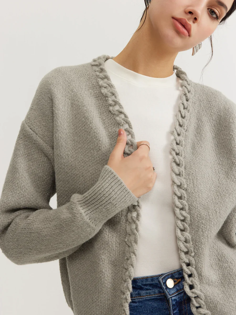 Cardigan Tressé | Maille Douce | Coupe Décontractée – Image 7