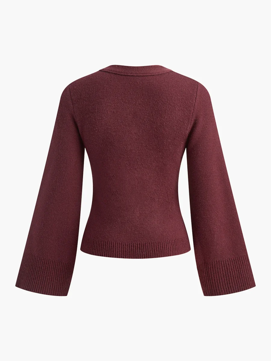 Cardigan Maille Taupe | Col V & Boutons | Confort Classique – Image 9