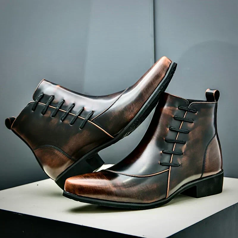 Urban Elegance | Shiny Leather Square-Toe Boots – Image 6