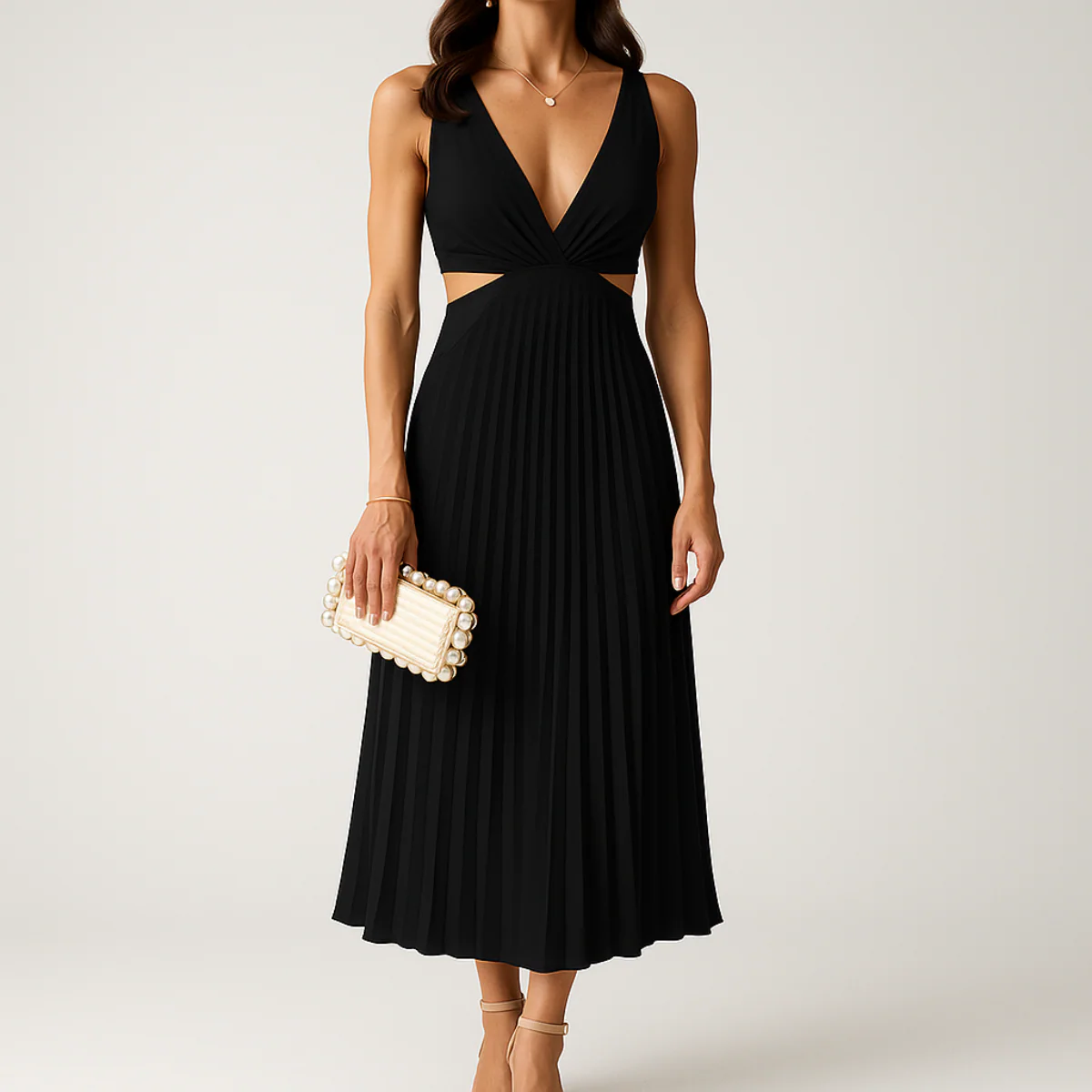 Sophie | Robe Plissée | Élégance & Raffinement | Tissu Satiné – Image 3