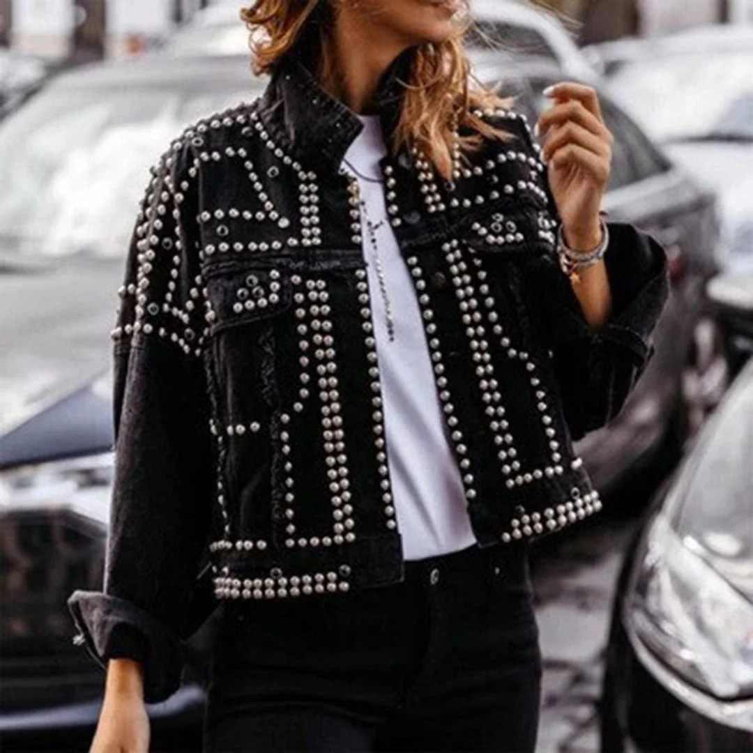 Studded Short Jacket | Cotton | Bold and Glam Style – Image 6