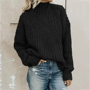 Black Cable Sweater | Cotton | Warm, Classic and Comfortable