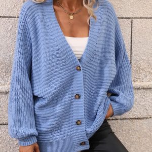 Cardigan Détente Structurée | Large Knit and Wooden Buttons