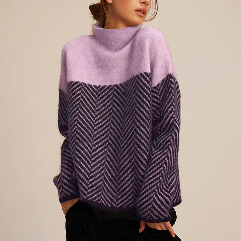 Mila - Pull Hiver | Tricot Doux | Motif Chevron – Image 8