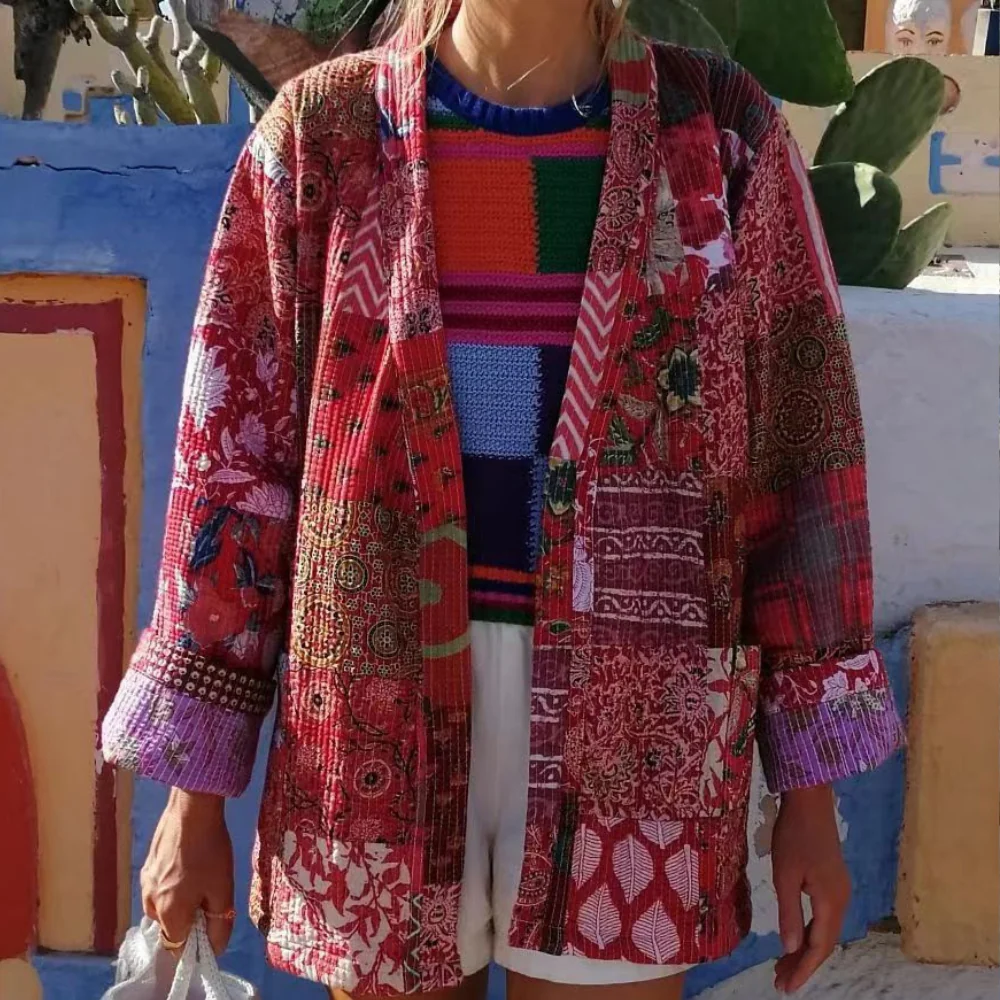 Bohemian Patchwork Jacket | Cotton | Colorful and Comfortable – Image 3