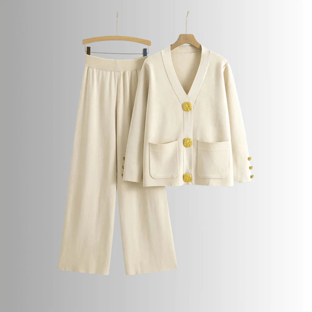 Ensemble Chic Deux Pièces | Élégance Confortable avec Détails Dorés – Image 4