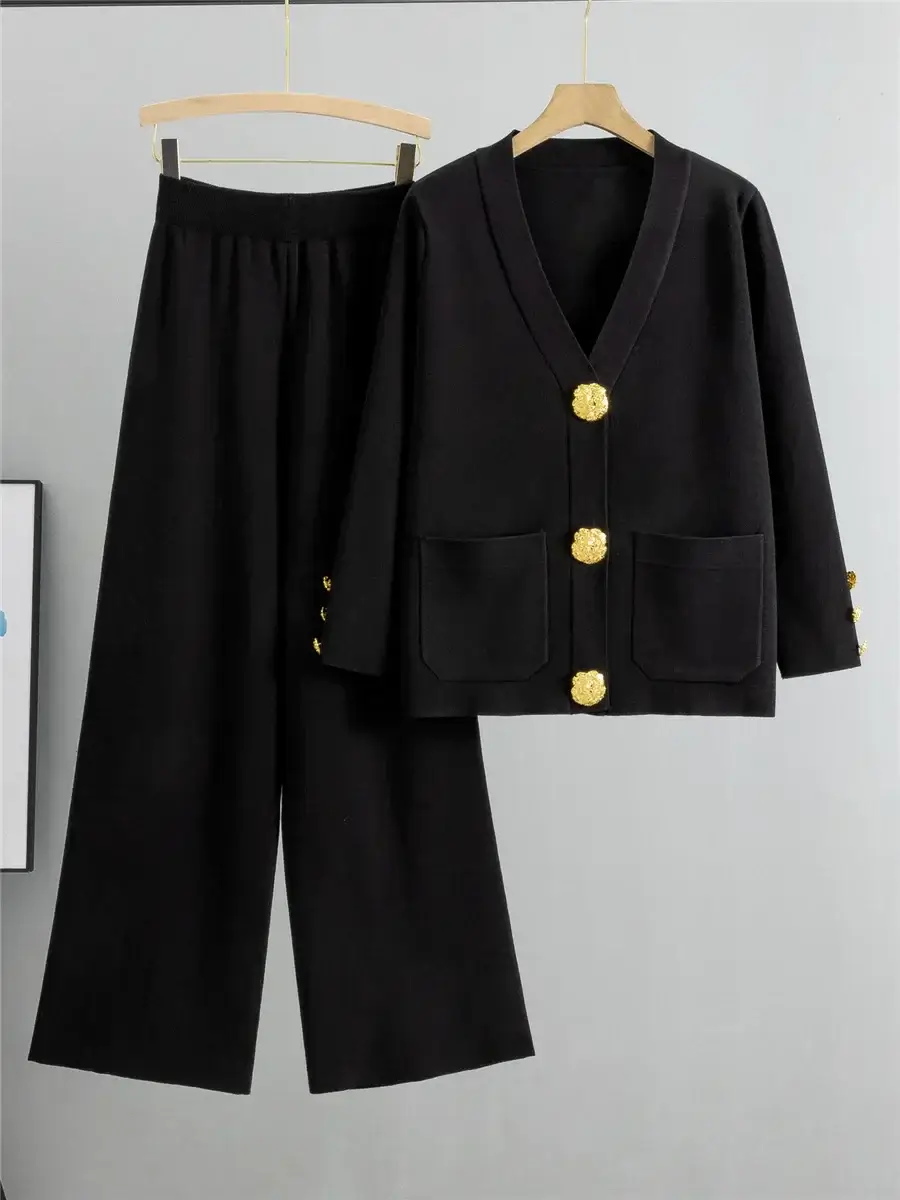 Ensemble Chic Deux Pièces | Élégance Confortable avec Détails Dorés – Image 6