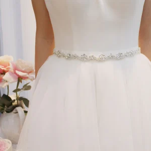 Ceinture Ruban De Mariage Brillante Avec Strass