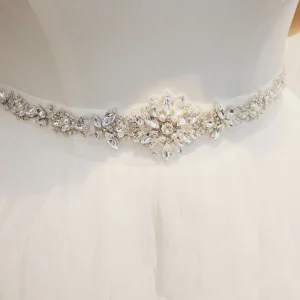 Ceinture De Mariage Éblouissante Avec Strass
