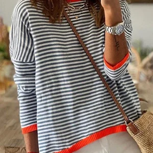 Charlotte | Pull Rayé Pour Femme | Chaud