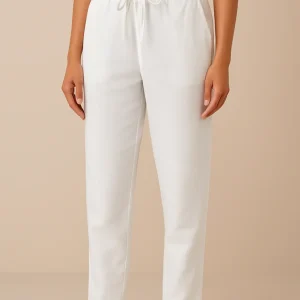 Pantalon droit en coton | Blanc | Décontracté et confortable