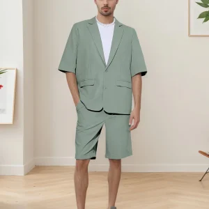Costume Homme D'Été 2 Pièces À Manches Courtes Légères