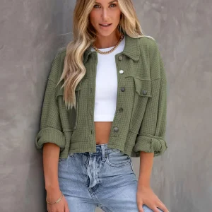 Waffle Short Jacket | Casual Style and Honeycomb Texture