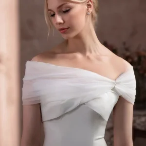Étole De Mariée Charmante Avec Voile D’Épaule Ajustable
