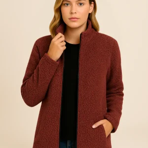 Fleece Élégance | Softly Structured Women's Zip Jacket