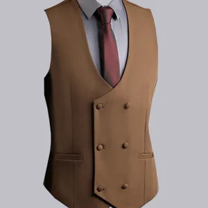 Gilet À Moderne Col V Double Boutonnage Pour Homme