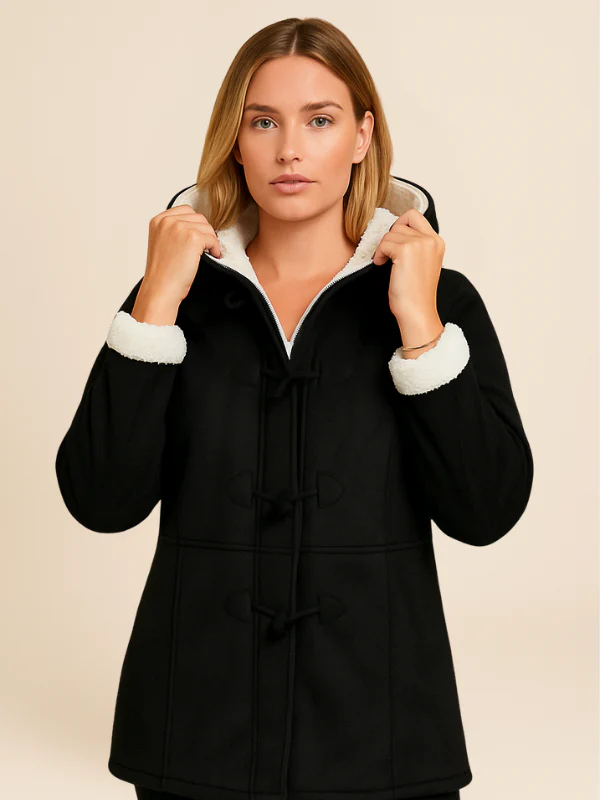 Nordica Douceur | Women's Hooded Coat Lined with Knotted Buttons – Image 2