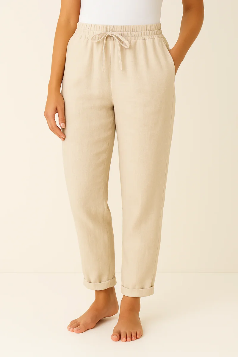 Pantalon droit en coton | Blanc | Décontracté et confortable – Image 5