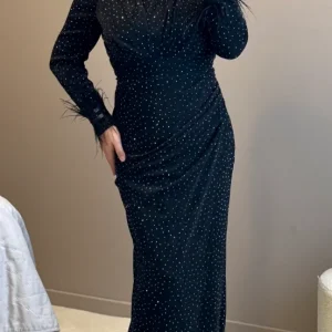 ROBE DE SOIREE - SIYAH TESETTUR ABIYE