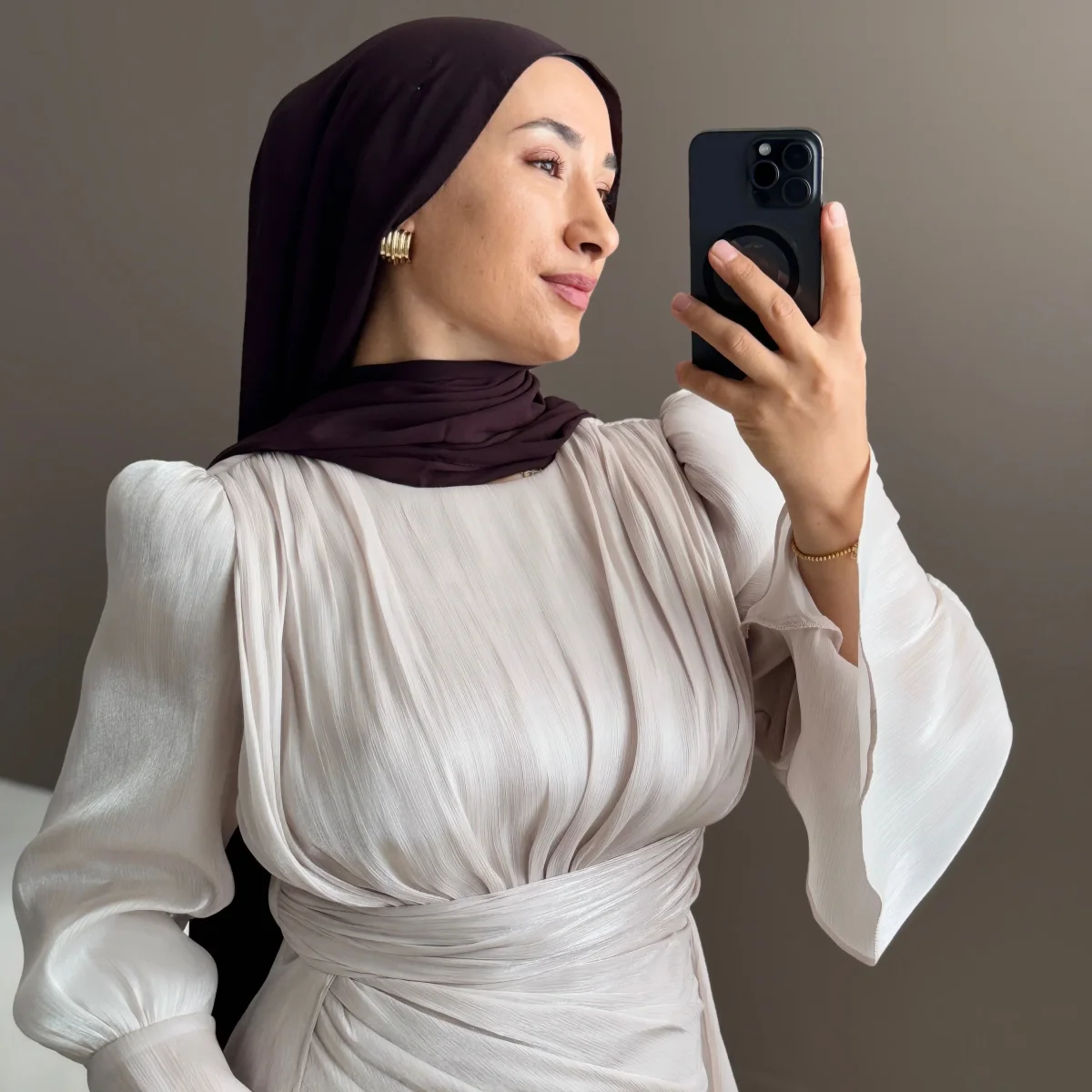 ROBE ELEGANTE CEINTREE AVEC JUPON LONGUE – Image 5