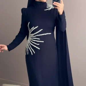 ROBE DE GALA A UNE EPAULE AVEC CAPE
