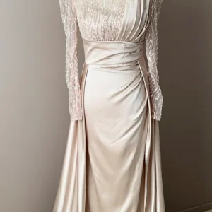 ROBE DE SOIREE ET GALA SATIN ET TULLE AVEC DES SEQUINS