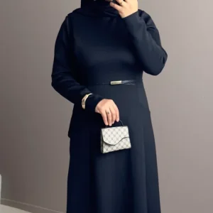 ROBE LONGUE AVEC CEINTURE EN SCUBA