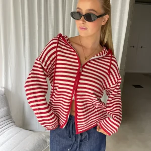 Striped Hooded Zip Sweat Top | Esprit Détente