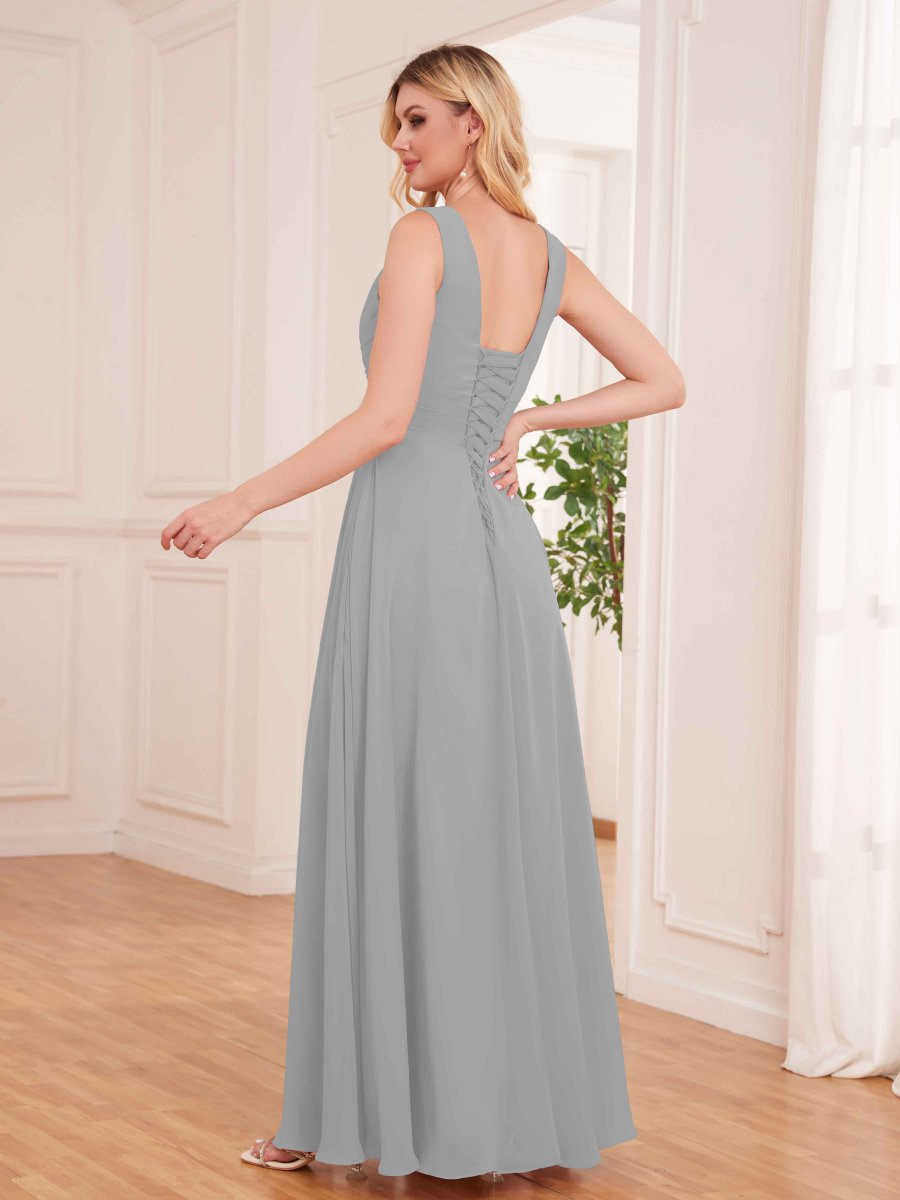 Kaylee Robes De Demoiselle D'Honneur À Plissé Sans Manches Avec Poches – Image 6
