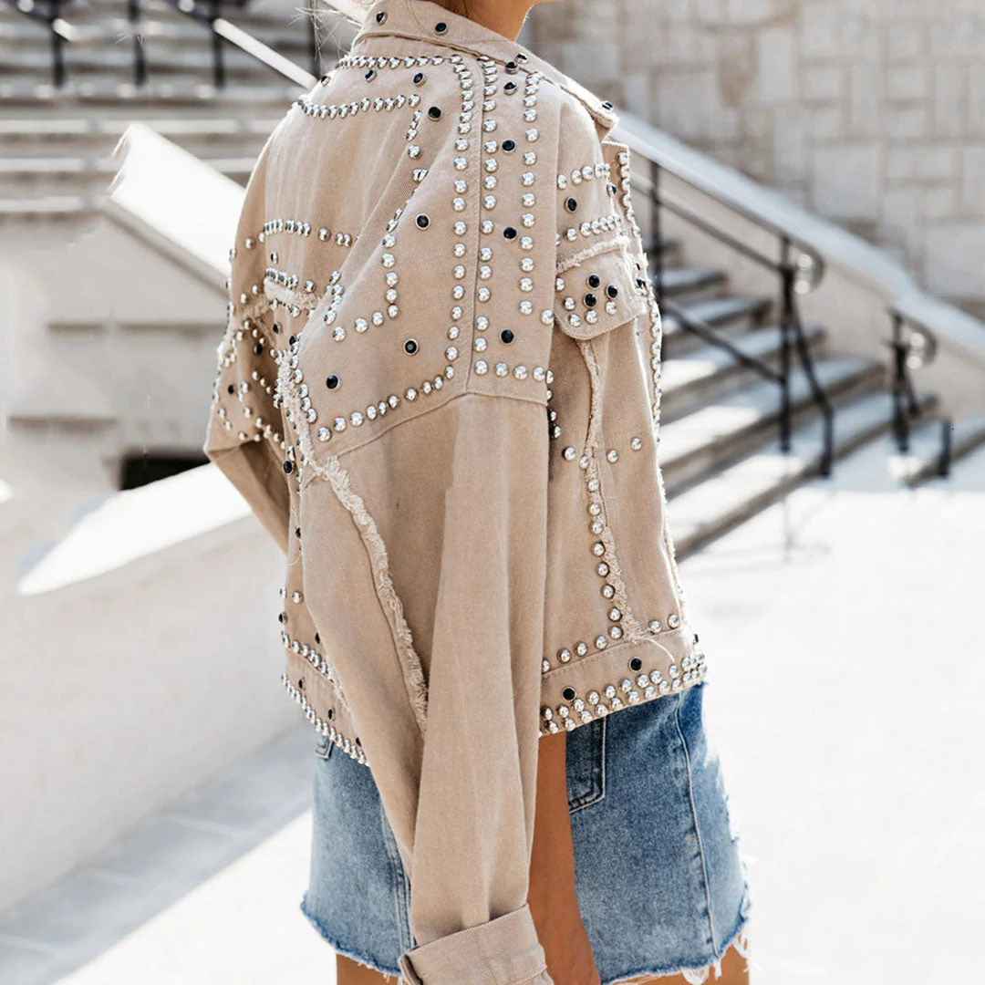 Studded Short Jacket | Cotton | Bold and Glam Style – Image 4