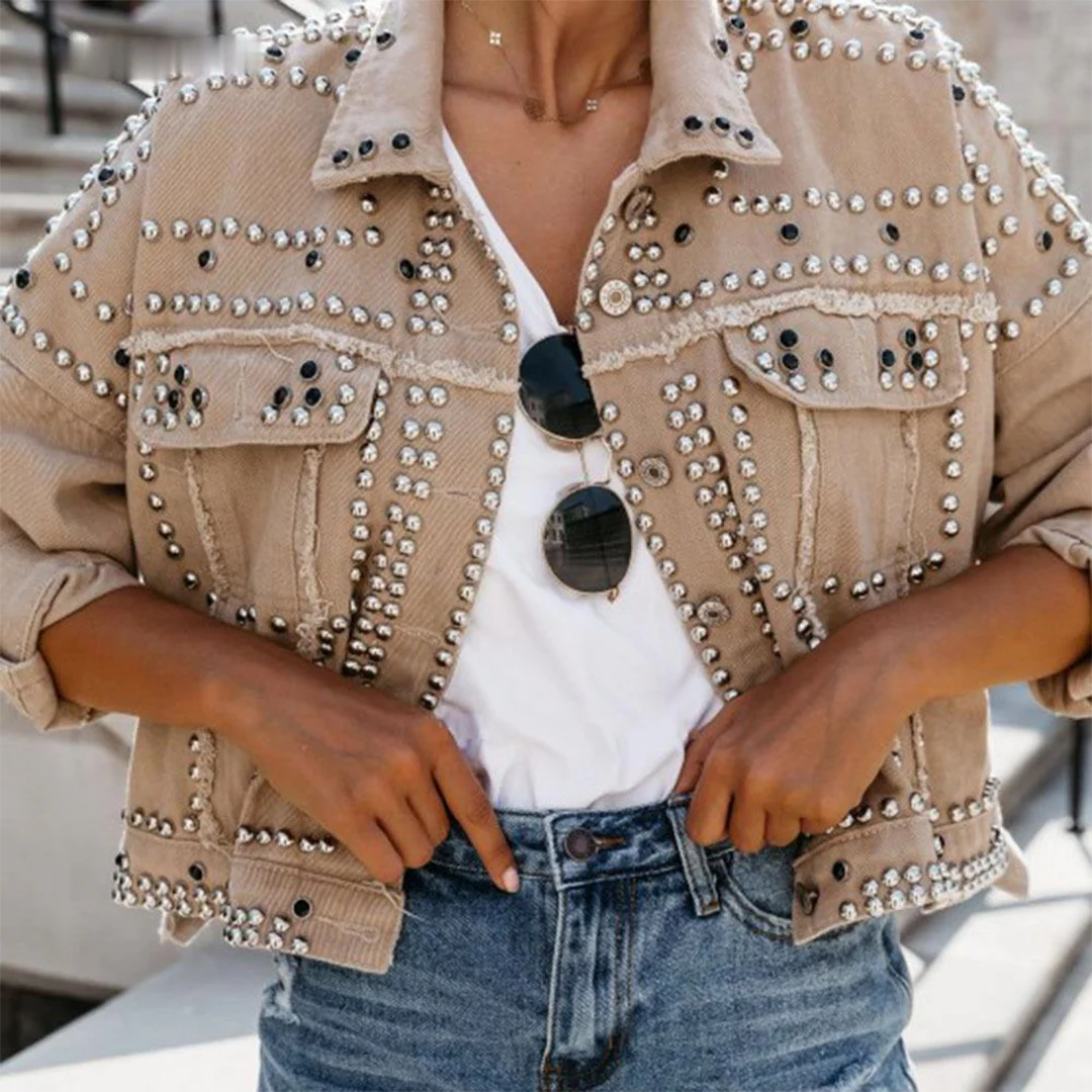 Studded Short Jacket | Cotton | Bold and Glam Style – Image 3