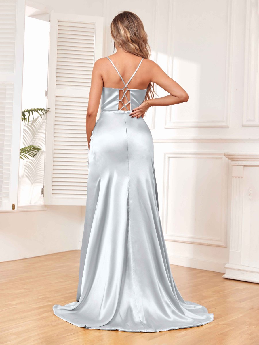 Madison Traîne À Balayage Fente À Jambe Robes De Demoiselle D'Honneur – Image 9