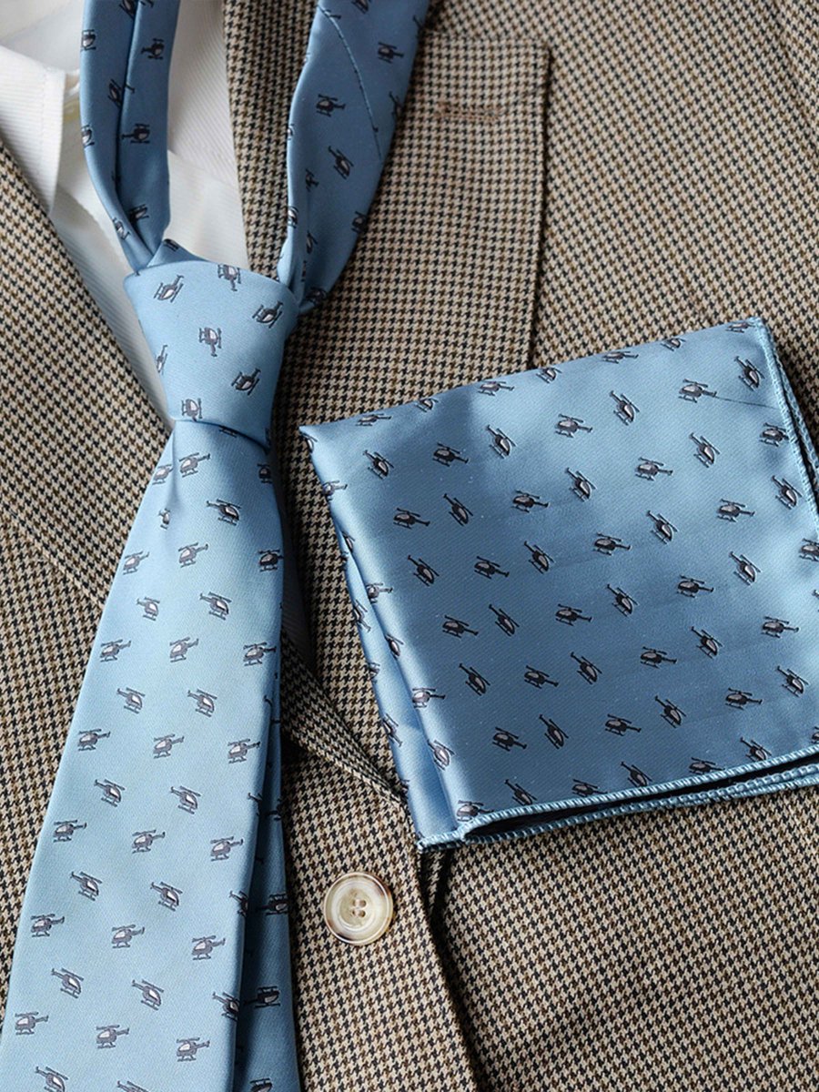 Ensemble Cravate À Motifs Et Pochette Pour Homme – Image 6