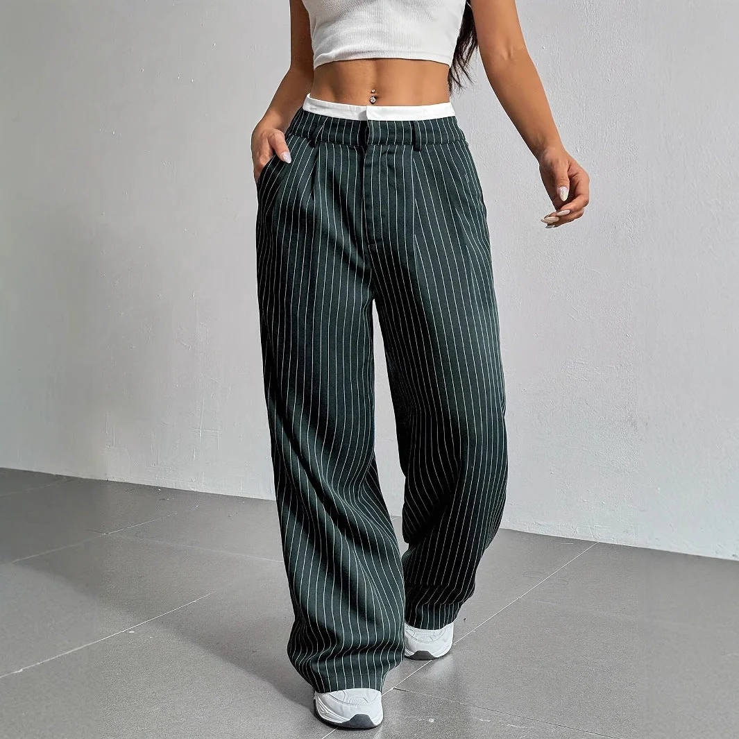 Wide-leg Striped Pants | Casual Style and Urban Elegance – Image 5