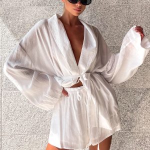 Ensemble Kimono Court Femme | Blanc | Léger et Estival