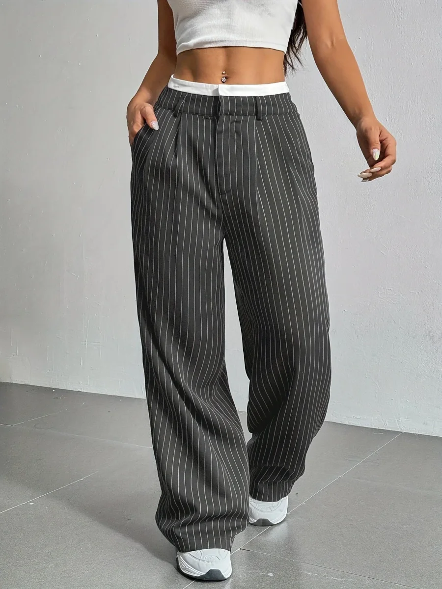 Wide-leg Striped Pants | Casual Style and Urban Elegance – Image 7