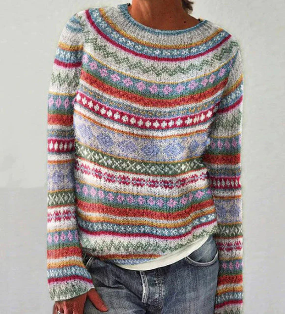 Multicolored Winter Sweater | Nordic Knit | Warm and Comfortable – Image 3